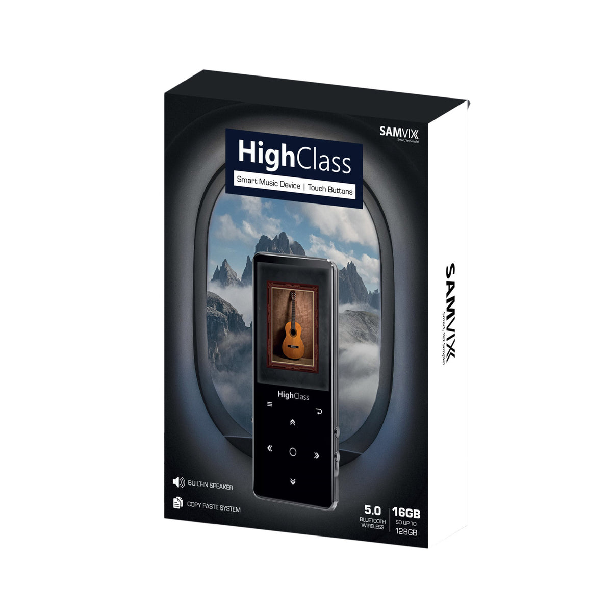 Samvix HighClass 16GB Kosher MP3 Player with Buttons, Built-in Speaker, Recorder and Copy/Paste