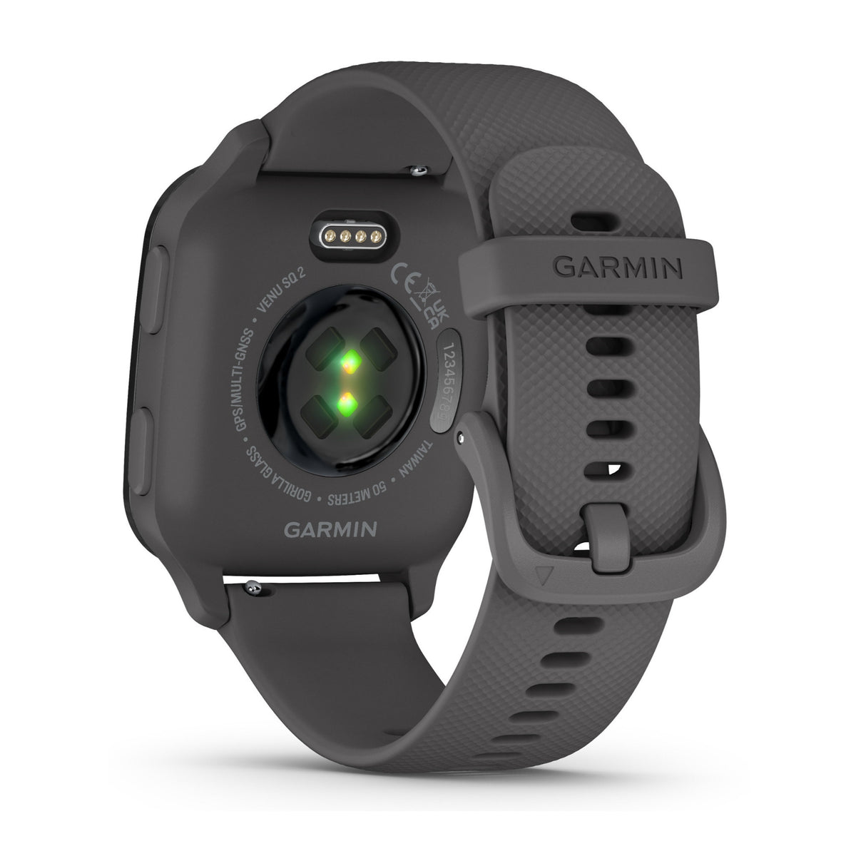 Garmin Venu Sq 2 Smartwatch (Slate) Bundle with Charger Stand Port Protector Plugs (x9)