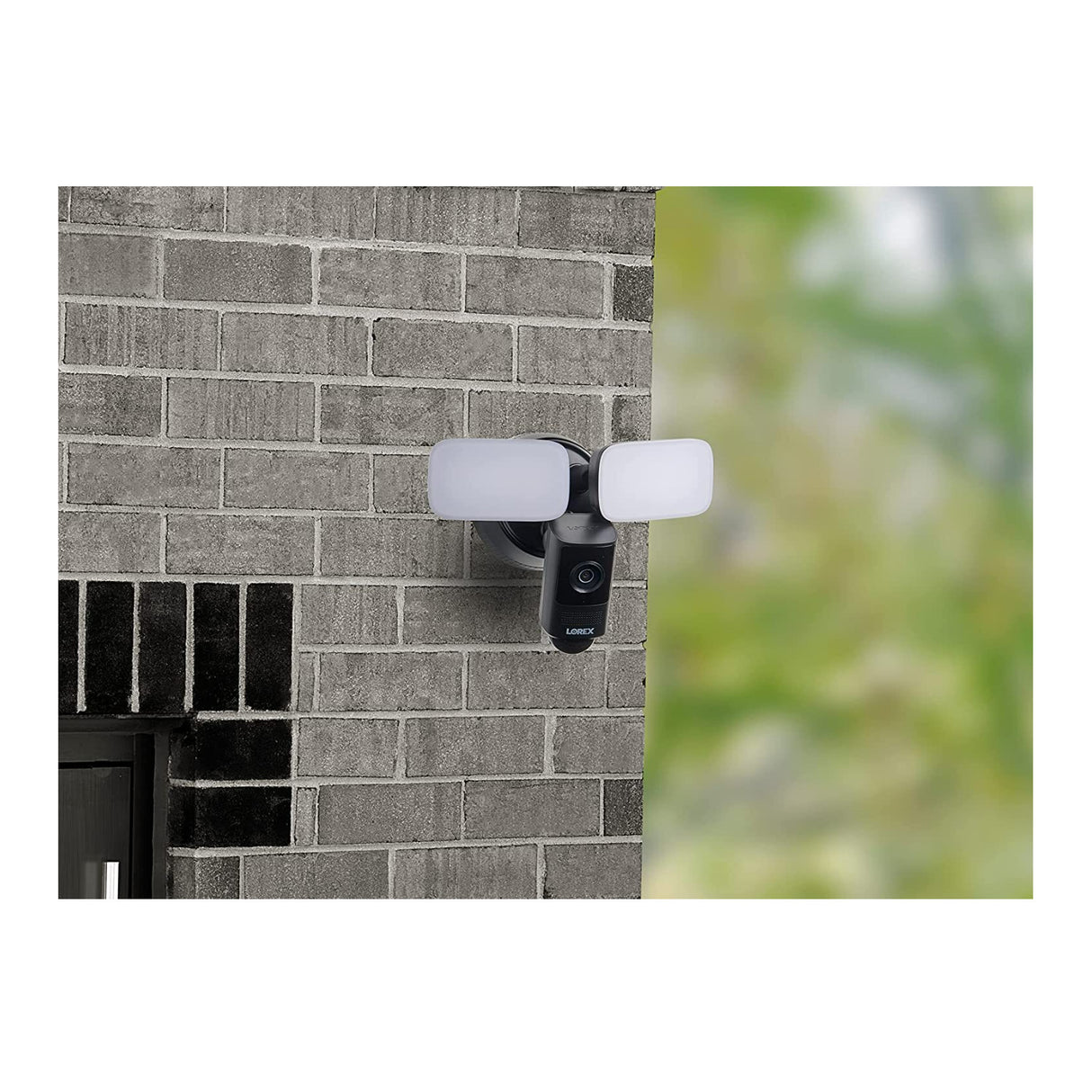 Lorex 2K Wired Smart Motion Detection Security Floodlight Camera with Night Vision (Black)