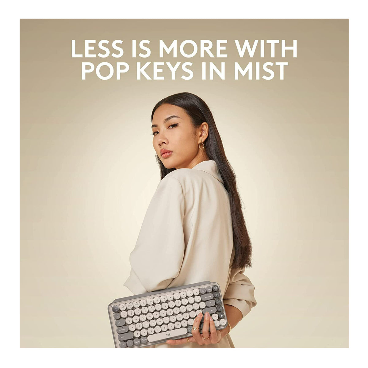 Logitech Pop Keys Wireless Mechanical Keyboard with Emoji Keys (Mist)