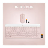 Logitech MK470 Slim Wireless Keyboard and Mouse Combo with Modern Compact Layout (Rose)