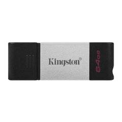 Kingston DataTraveler80 USB 3.2 Gen 1 Type-C Flash Drive, Up to 200MB/s Read (64GB, Metal)