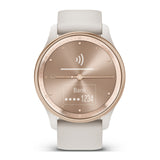 Garmin Vívomove Trend Hybrid Smartwatch with Silicon Band (Peach Gold Stainless Steel Bezel)
