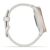 Garmin Vívomove Trend Hybrid Smartwatch with Silicon Band (Peach Gold Stainless Steel Bezel)