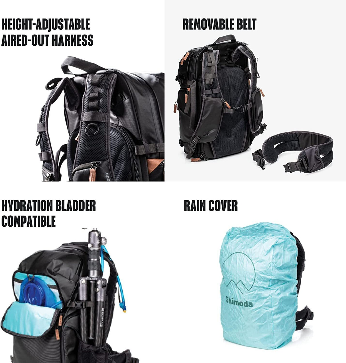 Shimoda Explore V2 35 Water Resistant Camera Backpack with Rain Cover and Accessory Straps (Black)