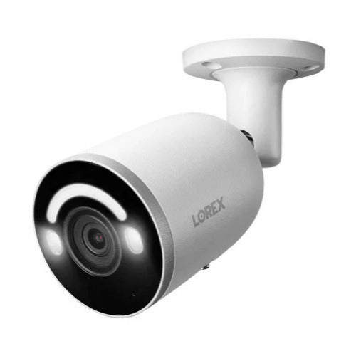 Lorex 4K Smart Security Lighting Deterrence Bullet AI PoE IP Wired Camera with Color Night Vision