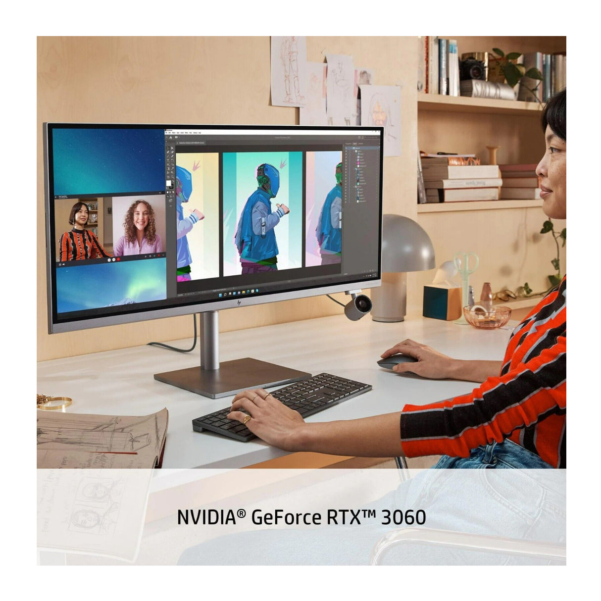 HP Envy 34-Inch WUHD (5120 x 2160) AIO PC Intel i7-11700 16GB 1TB SSD NVIDIA RTX 3060 6GB Win 11