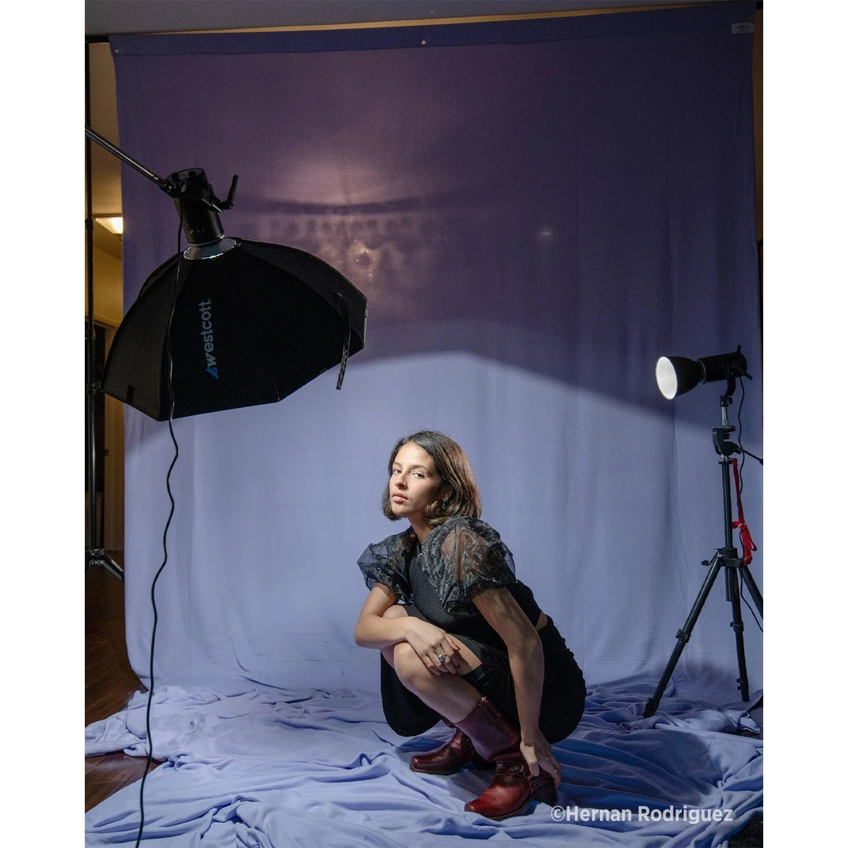 Westcott Wrinkle-Resistant, Machine-Washable Backdrop (Periwinkle Purple, 9 x 20 Feet)