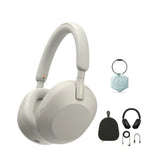 Sony WH-1000XM5 Wireless Noise Canceling Over-Ear Headphones (Silver) Bundle