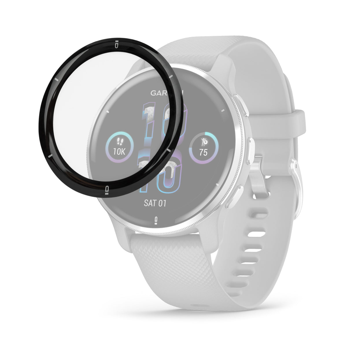 Focus 9H Tempered Glass Screen Protector Film for Garmin Venu 2 Plus (3-Pack)