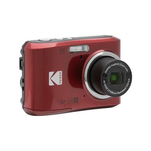 Kodak PIXPRO FZ45 Friendly Zoom Digital Camera (Red) Memory Card and Batteries