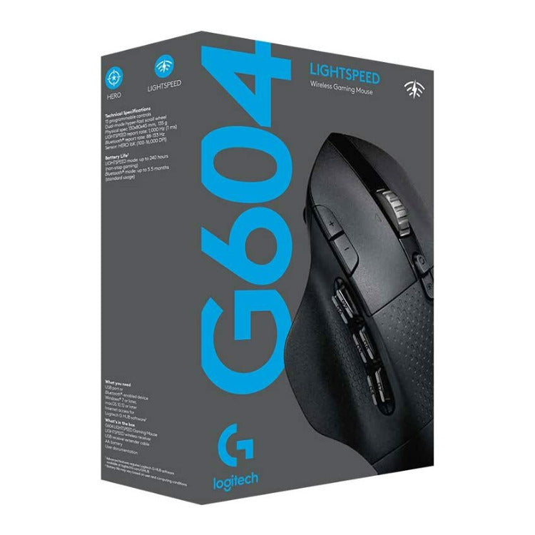 Logitech G604 Gaming Mouse with 15 Programmable Controls and 240 Hours Battery Life (Black)