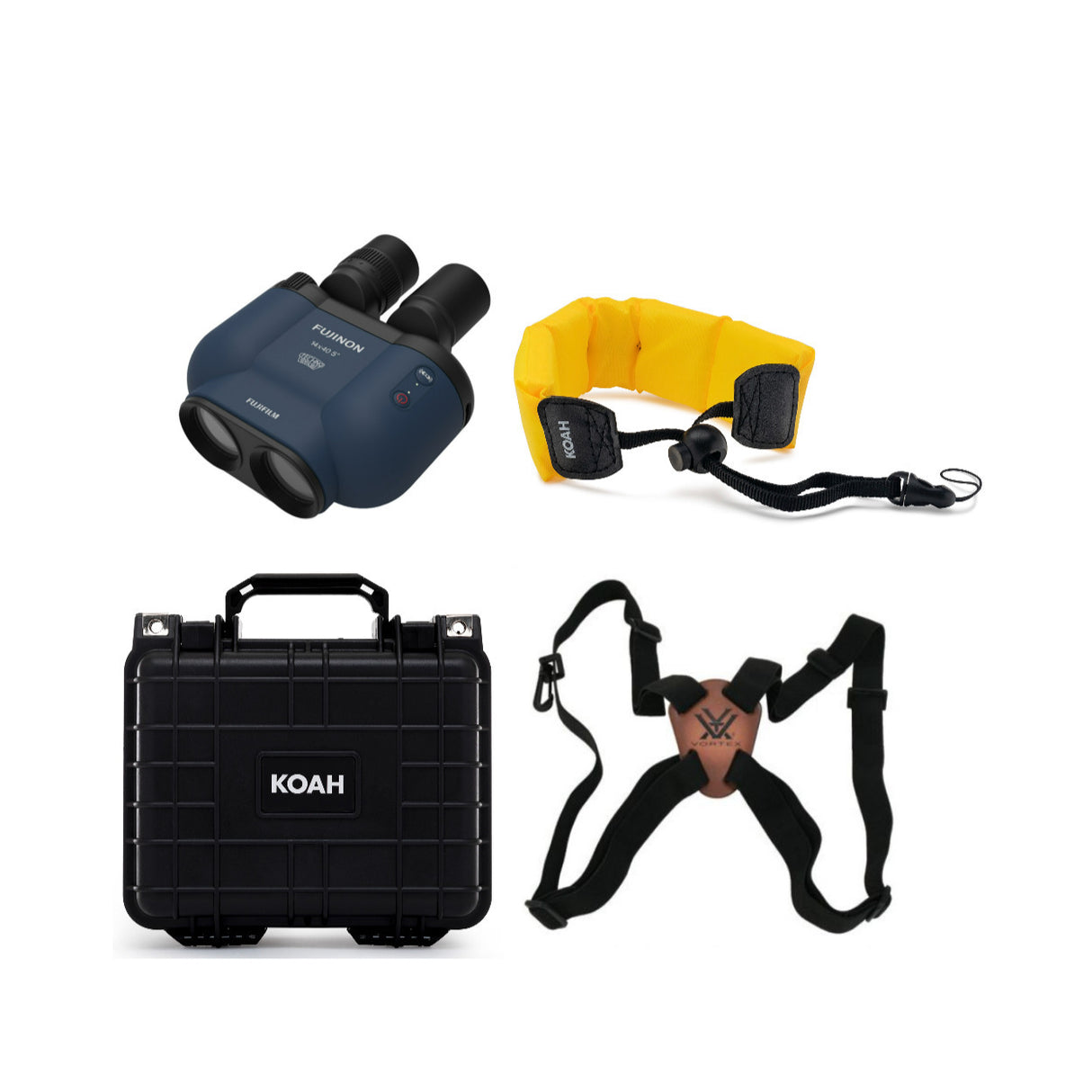 Fujifilm TS-X 1440 Techno Stabi Binoculars with Softcase (Navy) w/Straps Bundle