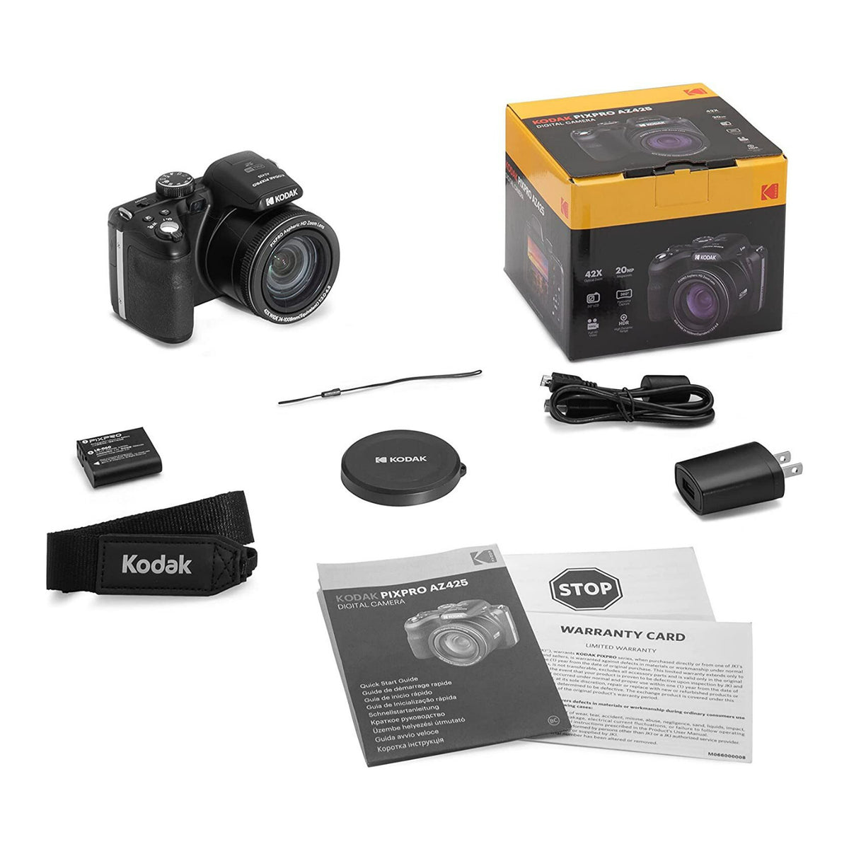 Kodak PIXPRO AZ425 Astro 20MP Camera 42X Zoom (Black) with Accessory Kit Bundle