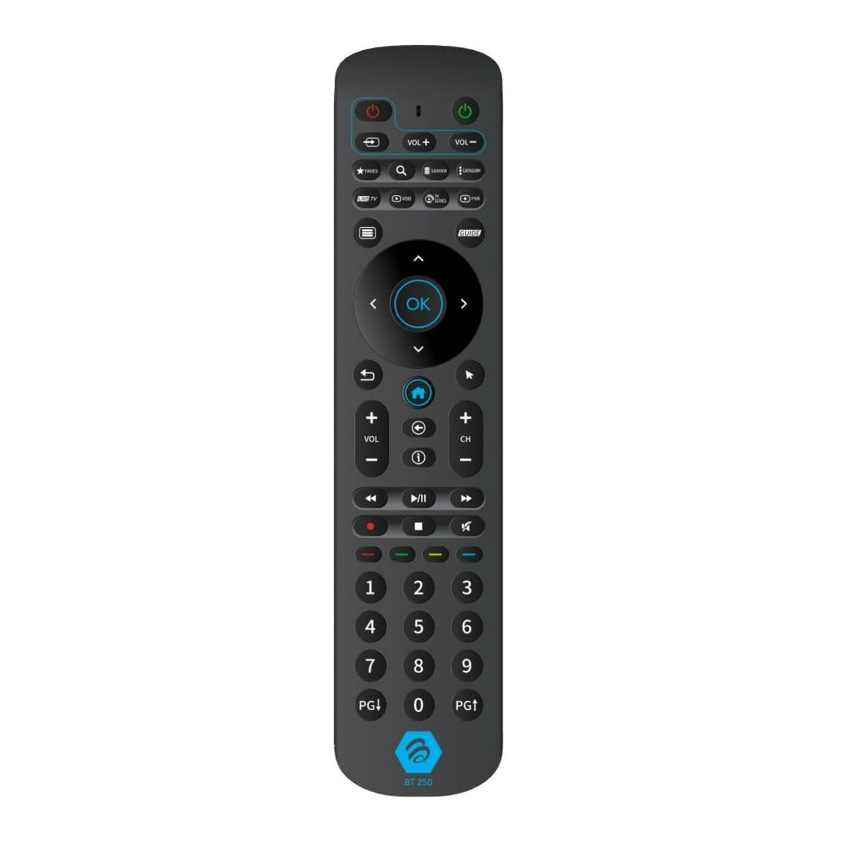BuzzTV BT-250 Longer Life, Greater Range, Stylish and Ergonomic Remote Control