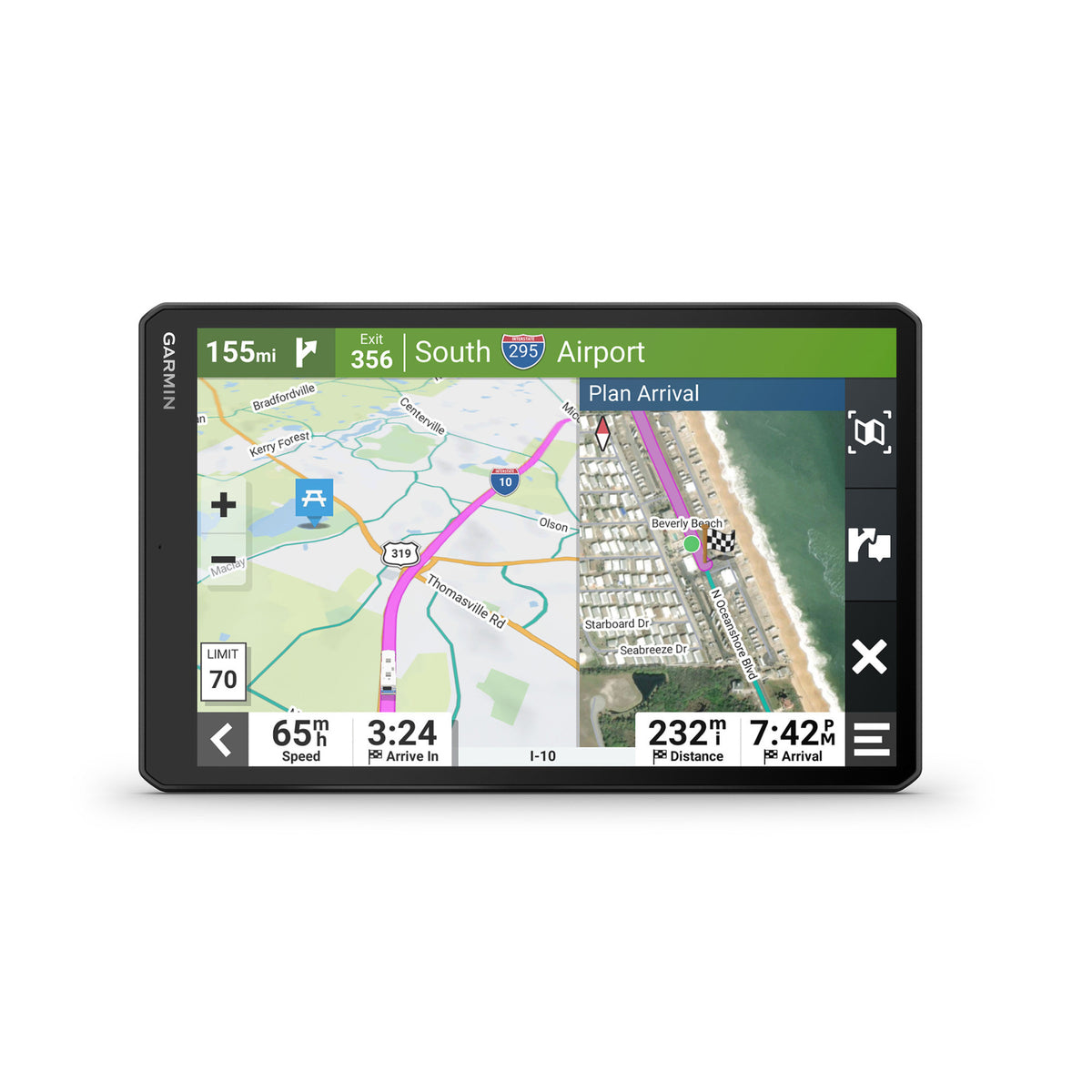 Garmin RV 1095 MT-S RV GPS Navigator Bundle with 2-Port Car Charger and 10,000mAh 30W Power Pack