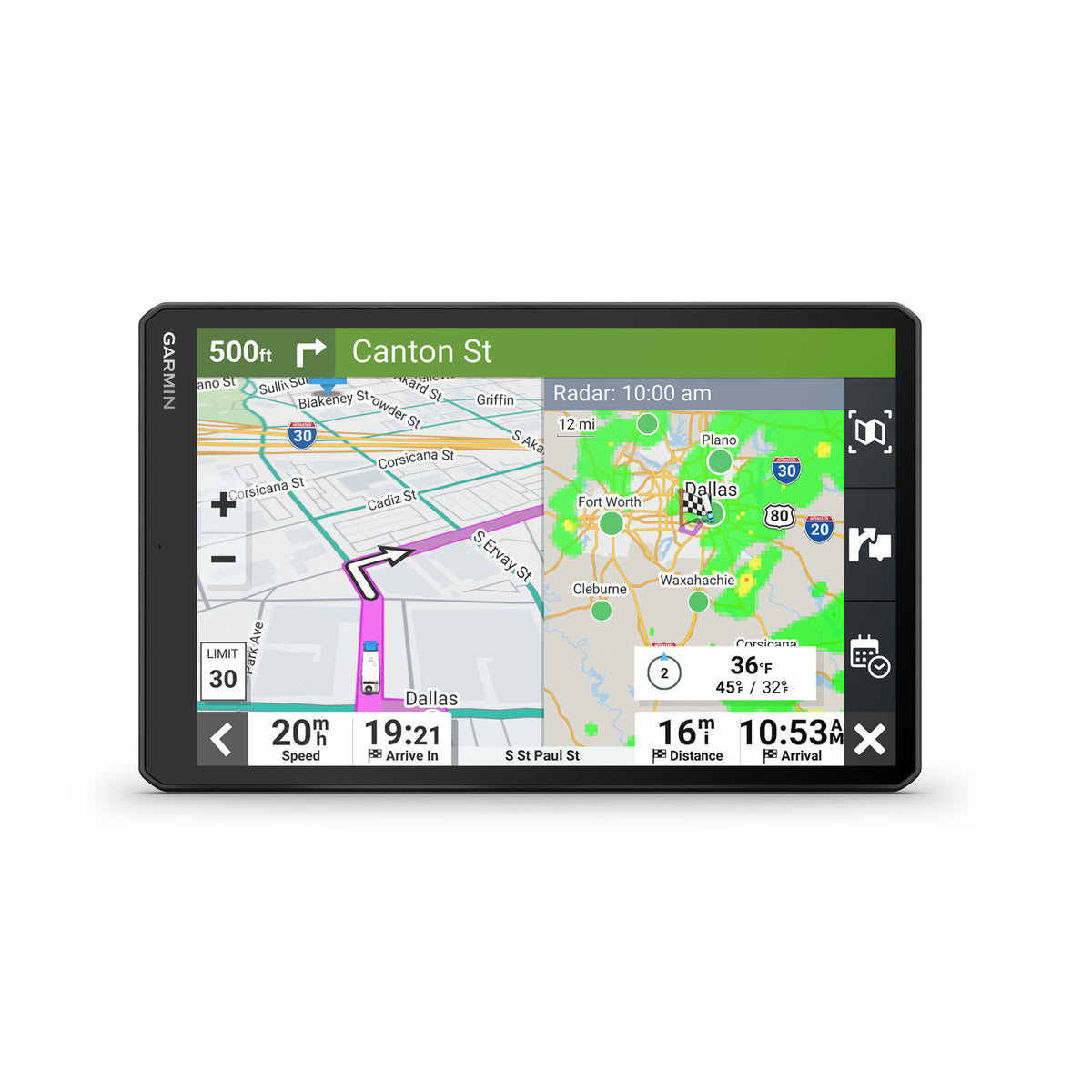 Garmin RV 1095 MT-S RV GPS Navigator Bundle with 2-Port Car Charger and 10,000mAh 30W Power Pack