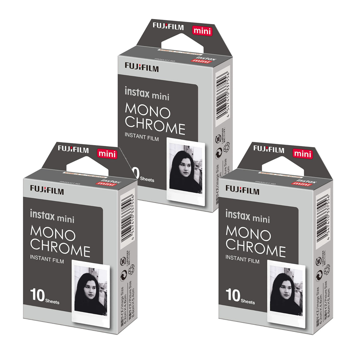 Fujifilm Instax Mini Monochrome Film (10 Exposures, Credit Card-Sized) 3-Pack