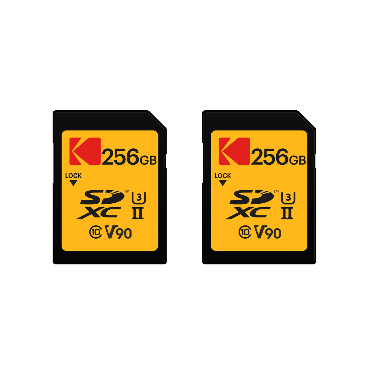 Kodak 256GB UHS-II U3 V90 Ultra Pro SDXC Memory Card (2-pack)
