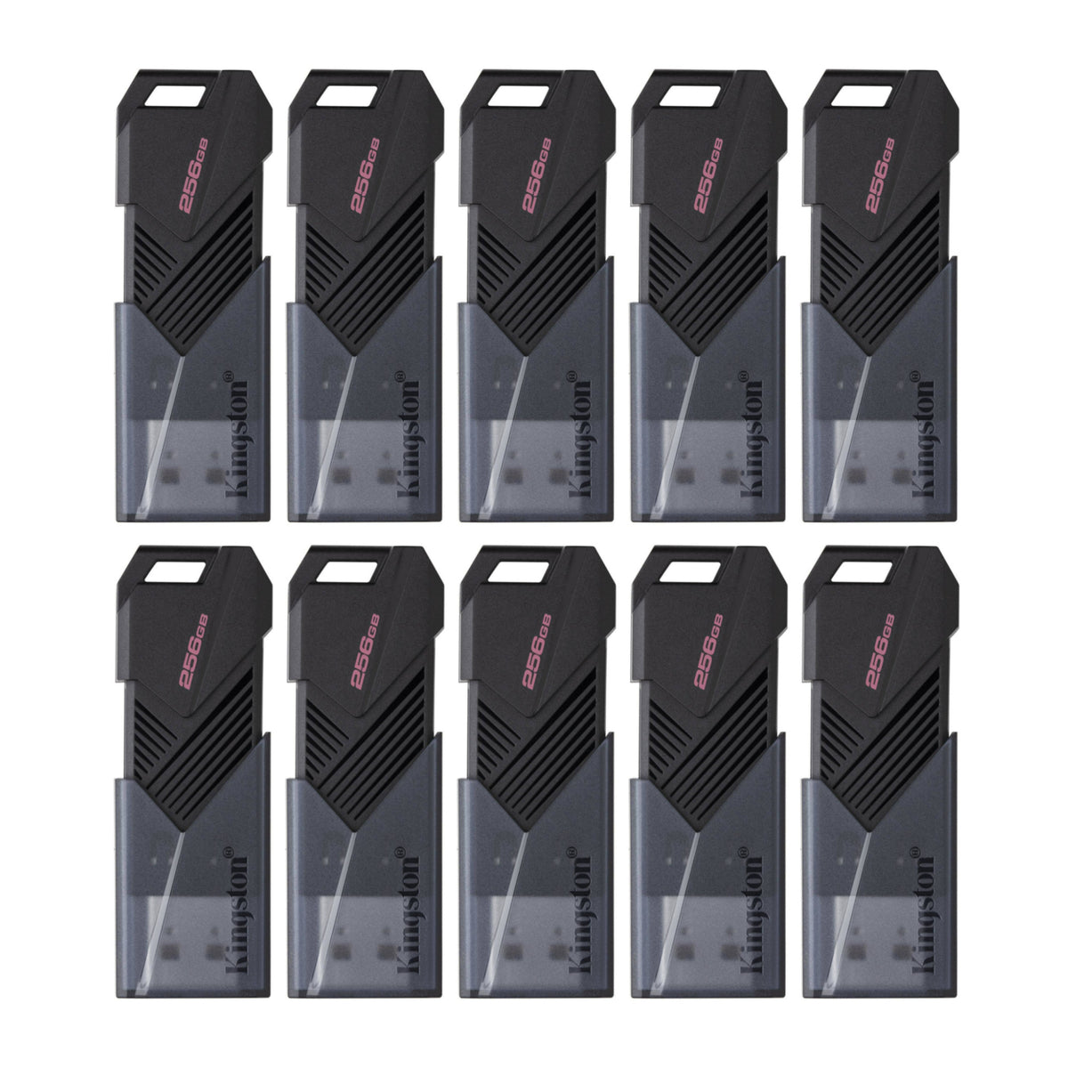 Kingston DataTraveler Exodia Onyx 256GB USB  Flash Drive with Moving Cap (Matte Black) (10-Pack)