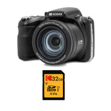 Kodak Pixpro AZ425 Astro Zoom 20MP Camera with 42X Optical Zoom (Black) with 32GB SD Card Bundle