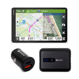 Garmin RV 1095 MT-S RV GPS Navigator Bundle with 2-Port Car Charger and 10,000mAh 30W Power Pack