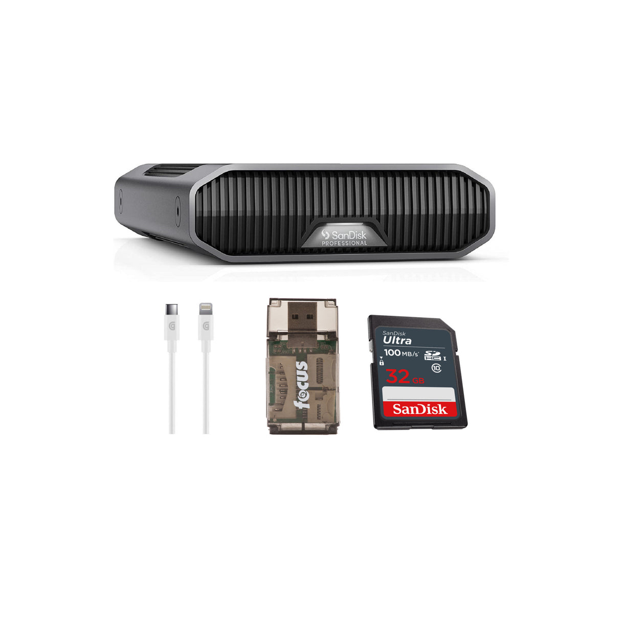 SanDisk Professional 6TB G-DRIVE Desktop Hard Drive w/Memory Card, Reader & Lightning Cable