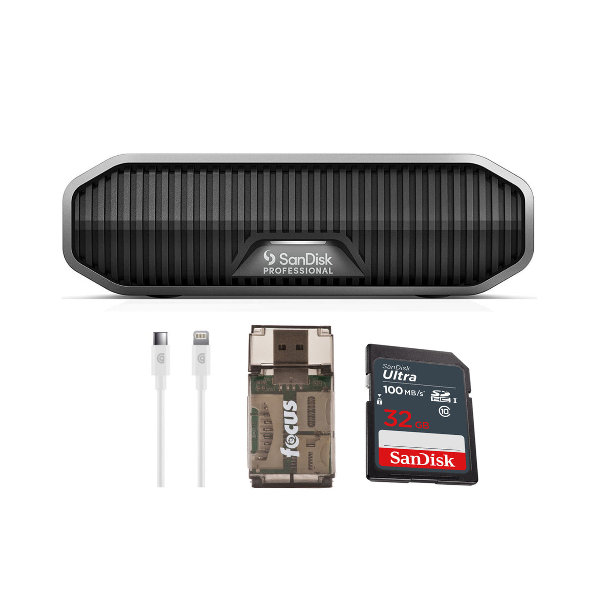 SanDisk Professional 18TB G-DRIVE Desktop Hard Drive w/Memory Card, Reader & Lightning Cable