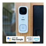 Lorex 2K Battery Video Doorbell with Color Night Vision, Person Detection, and 2-Way Talk (White)