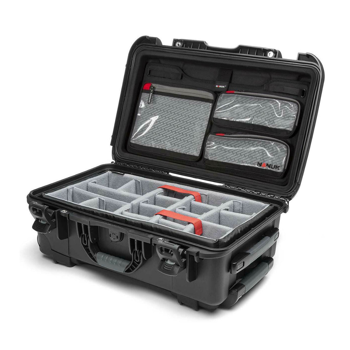 Nanuk 935 Waterproof Hard Case with Wheels and Padded Divider (Black) with Shoulder Strap