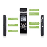 Olympus WS-883 Digital Voice Recorder with USB-A Battery Charging and 8GB Built-In Memory (Black)