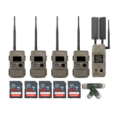 Cuddeback CuddeLink Wireless, 3rd Gen (4-pack) with Verizon Starter Kit, 32GB SD Cards Bundle