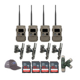 Cuddeback CuddeLink Wireless Trail Camera with Mount, and SD Card, Card Reader Bundle (4 Pack)
