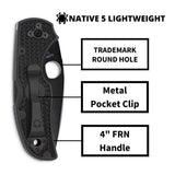 Spyderco Native 5 Full-Flat Grind, CPM S30V Stainless Steel Blade Folding Knife