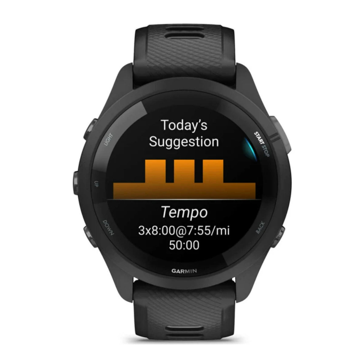 Garmin Forerunner 265 Black Bezel and Case Smartwatch with Silicone Straps (Black/Powder Gray)