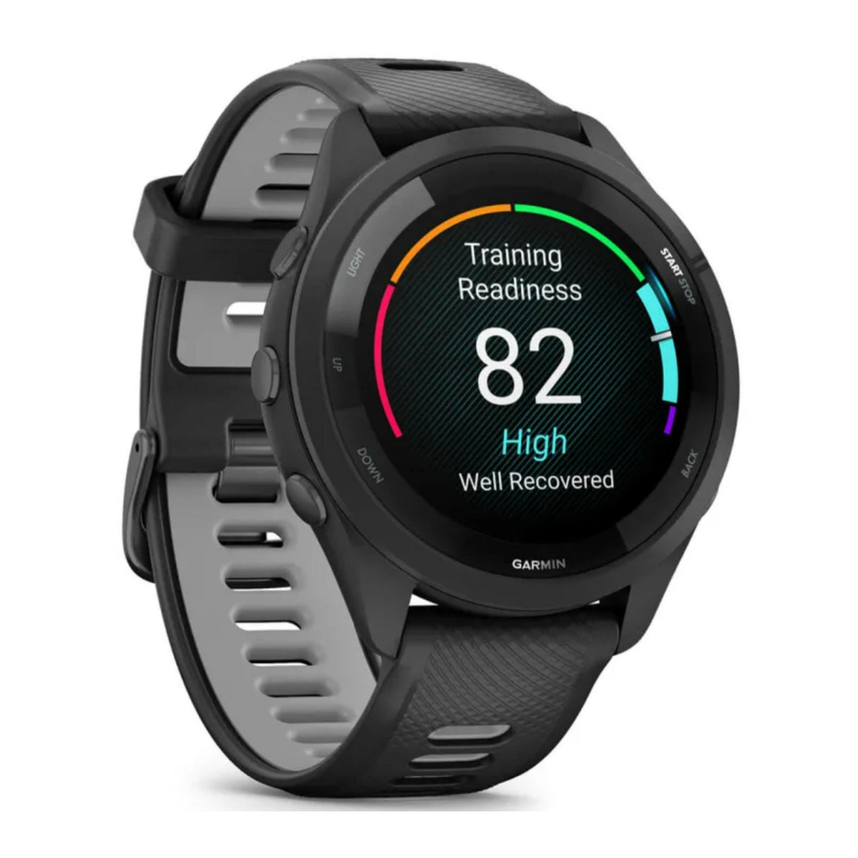 Garmin Forerunner 265 Black Bezel and Case Smartwatch with Silicone Straps (Black/Powder Gray)