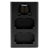 Koah 2000mAh Li-ion Batteries for Sony NP-FZ100 (2-Pack) with LCD Dual Charger
