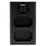 Koah 2000mAh Li-ion Batteries for Sony NP-FZ100 (2-Pack) with LCD Dual Charger (Open Box)