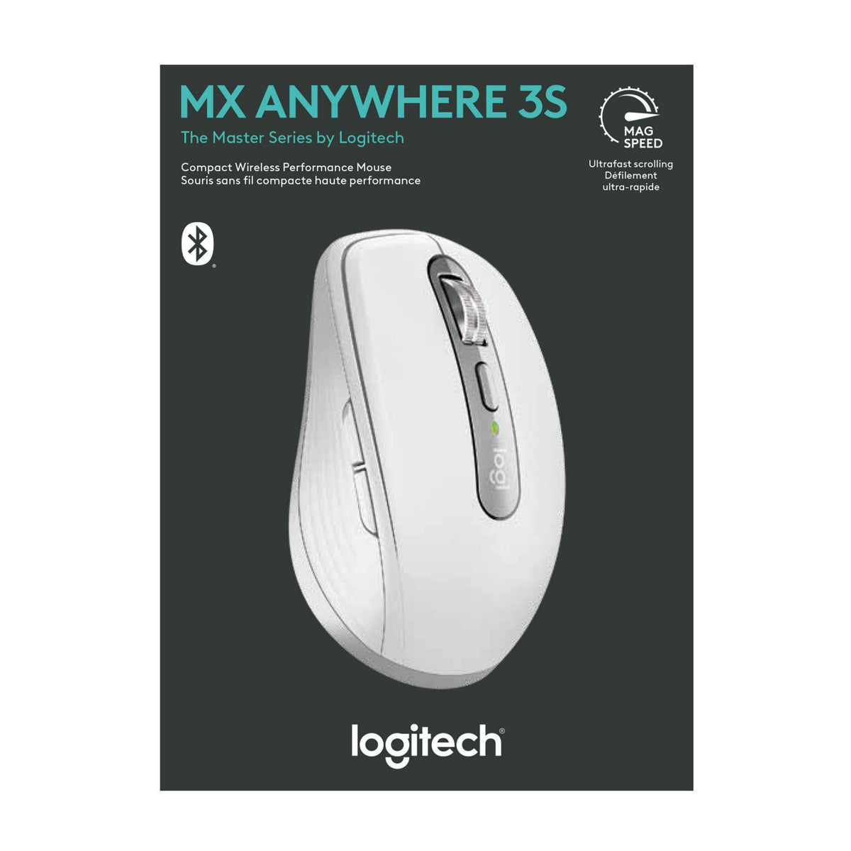 Logitech MX Anywhere 3S Compact Bluetooth Performance Mouse (Pale Gray)