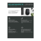 Logitech MX Anywhere 3S Compact Bluetooth Performance Mouse (Black)