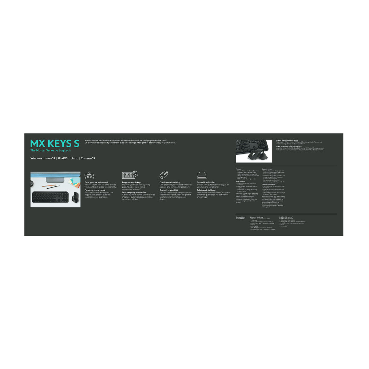 Logitech MX Keys S Wireless Keyboard with Smart Actions Shortcuts (Graphite)