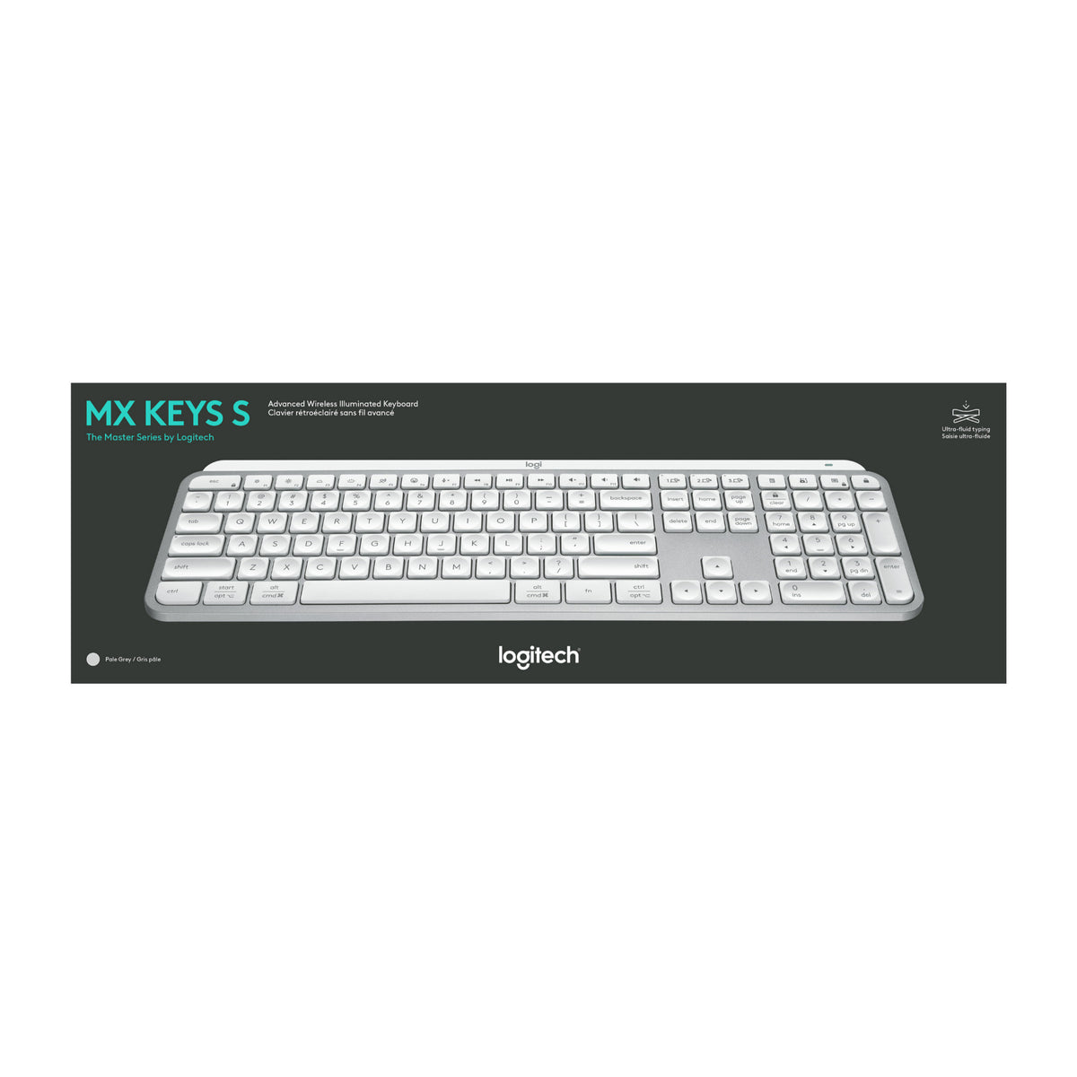 Logitech MX Keys S Wireless Keyboard with Smart Actions Shortcuts (Pale Gray)