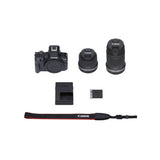 Canon EOS R50 Mirrorless Camera with 18-45mm and 55-210mm Lenses (Black)
