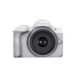 Canon EOS R50 Mirrorless Camera with 18-45mm Lens (White)