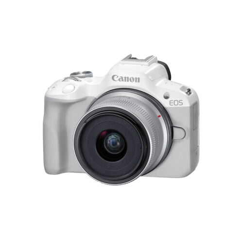 Canon EOS R50 Mirrorless Camera with 18-45mm Lens (White)