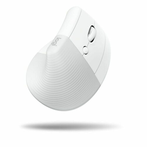 Logitech - Lift Vertical Wireless Ergonomic Mouse with 4 Buttons - Pale Gray