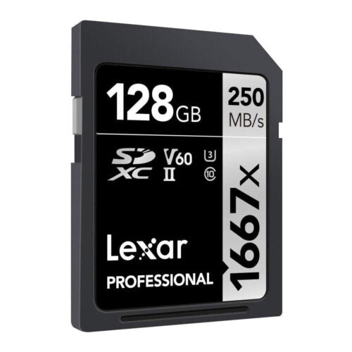 Lexar Professional 128GB 1667x Class 10, UHS-II, U3 SDXC Memory Card (2-Pack)