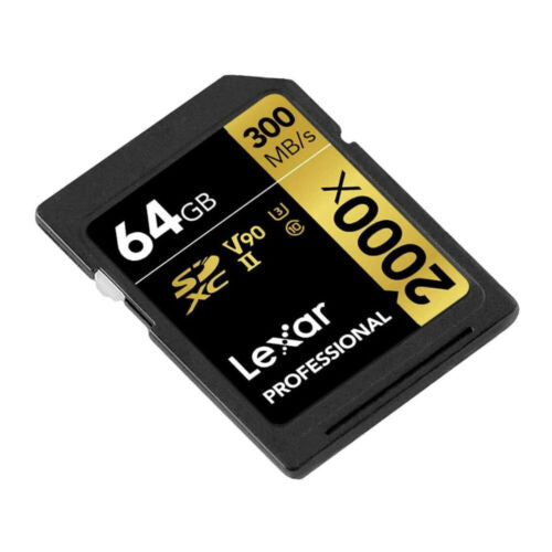 Lexar Professional 2000x 64GB SDXC UHS-II Memory Card, 300MB/s Read, 260MB/s Write (2-Pack)