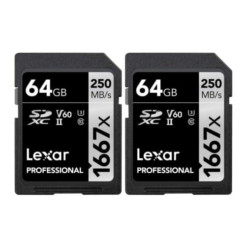 Lexar Professional 64GB 1667x UHS-II SDXC Memory Card (2-Pack)
