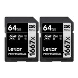 Lexar Professional 64GB 1667x UHS-II SDXC Memory Card (2-Pack)